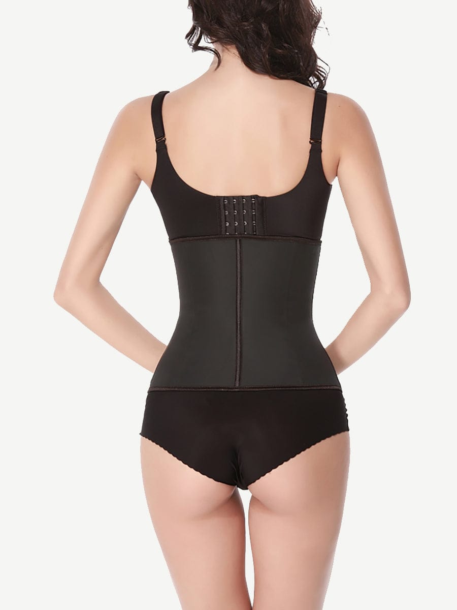 9 Steel Bone Latex Waist Cincher Black 2