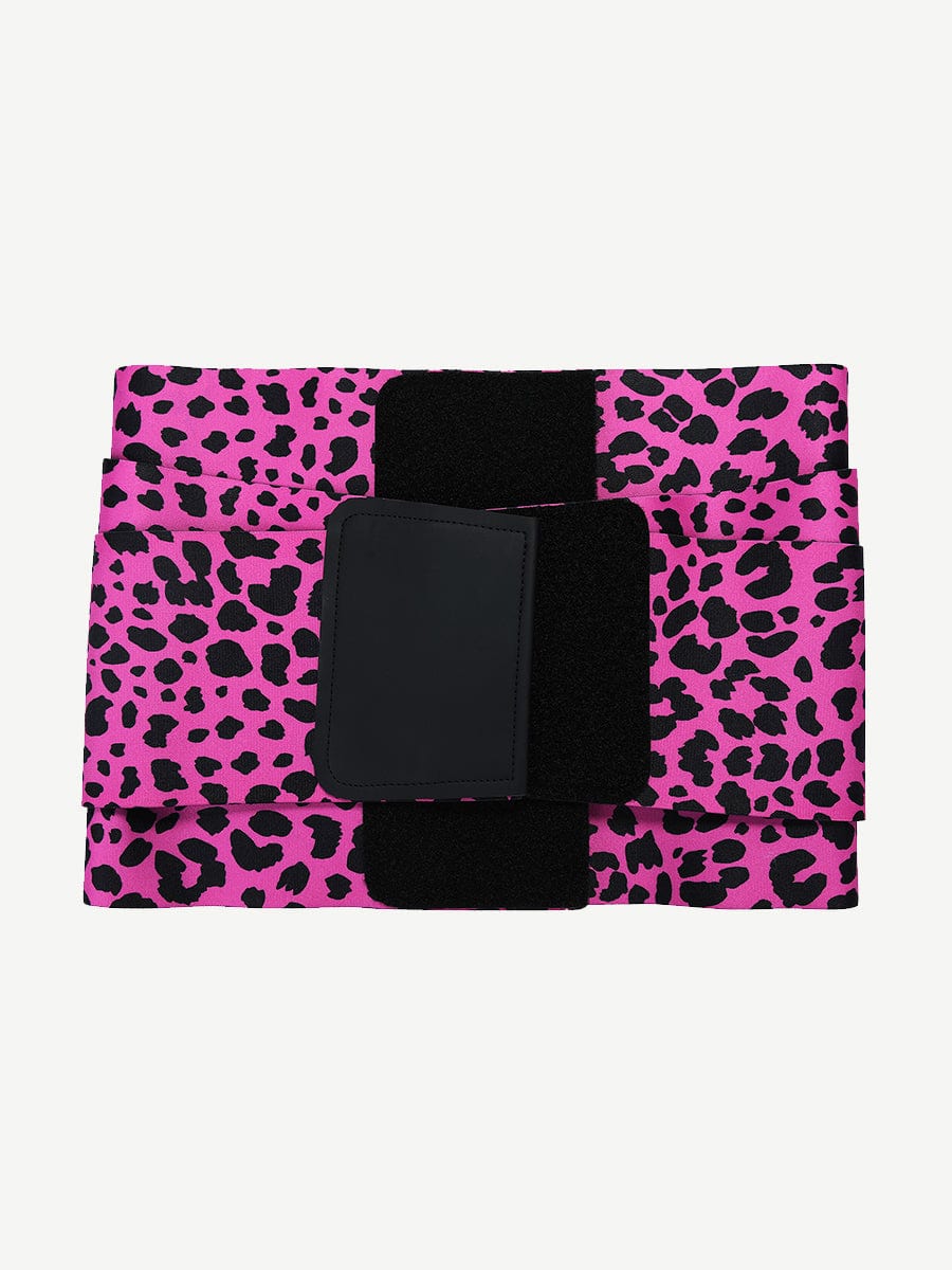 Sauna Waist Trainer With 5 Steel Bones Leopard Pink 7