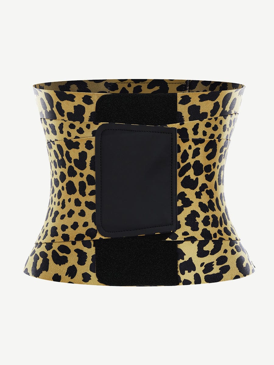 Sauna Waist Trainer With 5 Steel Bones Leopard Pink 9