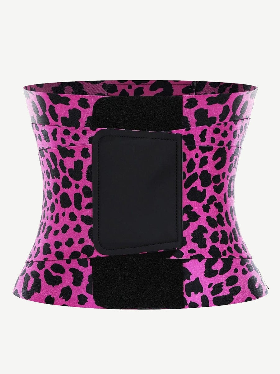 Sauna Waist Trainer With 5 Steel Bones Leopard Pink 5