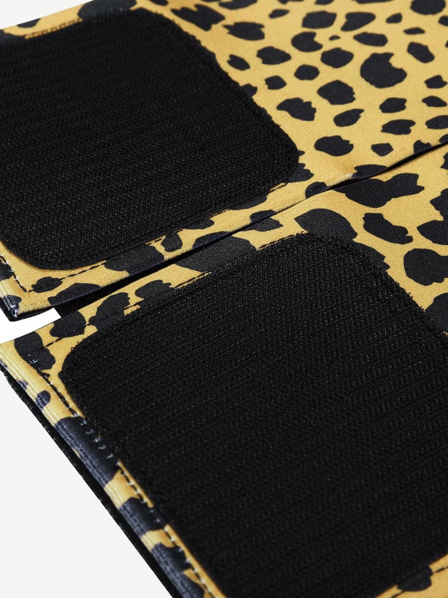 Sauna Waist Trainer With 5 Steel Bones Leopard Pink 13