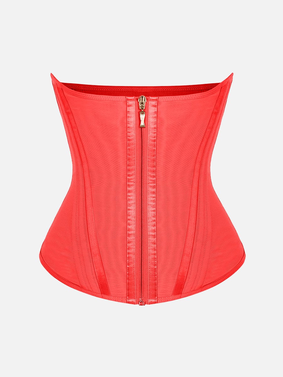 15 Steel Bone Waist Trainer Vest Red 5