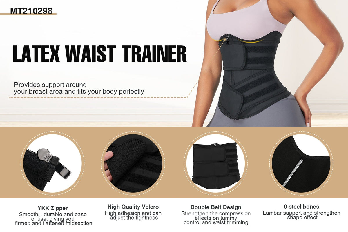 Under-Bust Latex Waist Trainer With Double Belts 1